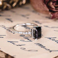 Custom Black Onyx white gold engagement ring