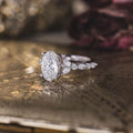 Custom Oval Lab-Grown Diamond Engagement Ring with Hidden Birthstone Accents