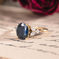 Custom Laurel engagement ring oval center stone with diamond accents