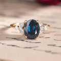 Custom Laurel engagement ring oval center stone with diamond accents