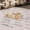 Custom Peach Morganite Engagement Ring Inspired by The Laurel
