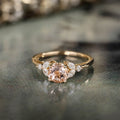 Custom Peach Morganite Engagement Ring Inspired by The Laurel