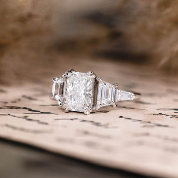 Custom Radiant Lab-Grown Diamond Engagement Ring in 14K White Gold
