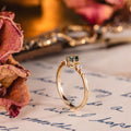 Custom Round Teal Australian Sapphire Engagement Ring in 18K Yellow Gold