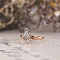 Custom Kite-Shaped Salt and Pepper Natural Diamond Engagement Ring