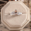 White gold engagement ring with peach morganite