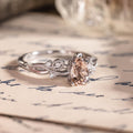 White gold engagement ring with peach morganite