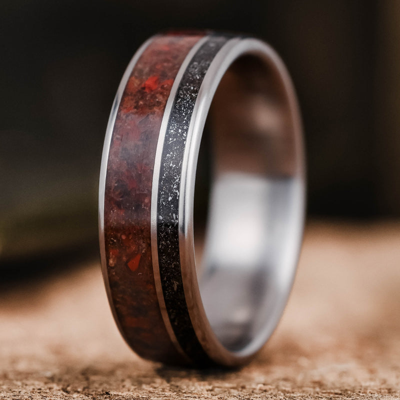 DinoStar-mens-dinosaur-bone-meteorite-dust-titanium-wedding-band