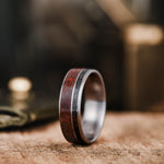 DinoStar-mens-dinosaur-bone-meteorite-dust-titanium-wedding-band
