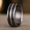 Eclipse-Mens-Titanium-Wedding-Band-Meteorite-Center-Metal-Inlay-Rustic-And-Main