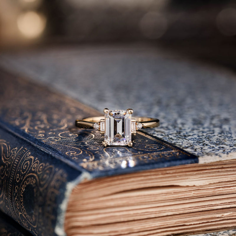 Emerald-Cut-Lab-Diamond-Engagement-Ring-Diamond-Accents-The-Isabella-Rustic-And-Main