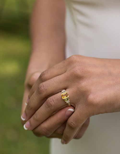 Natural Citrine, Peridot & Diamond — Three Stones, One Story