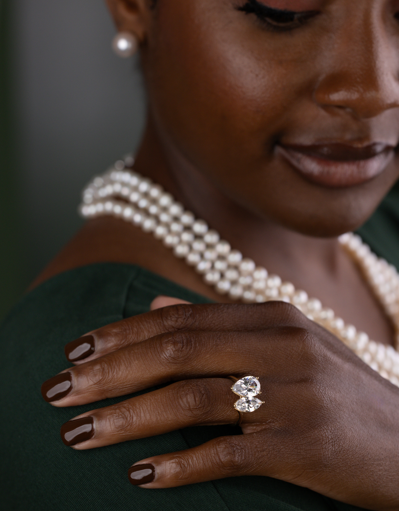 Pear & Marquise Diamond, Toi et Moi