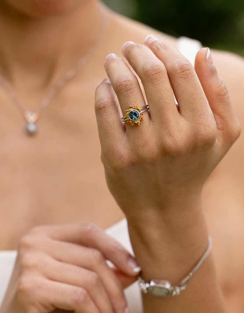London Blue Topaz with Citrine Crown Accent