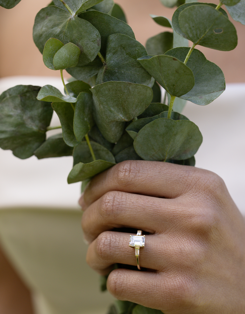 Three Emerald-Cut Diamonds