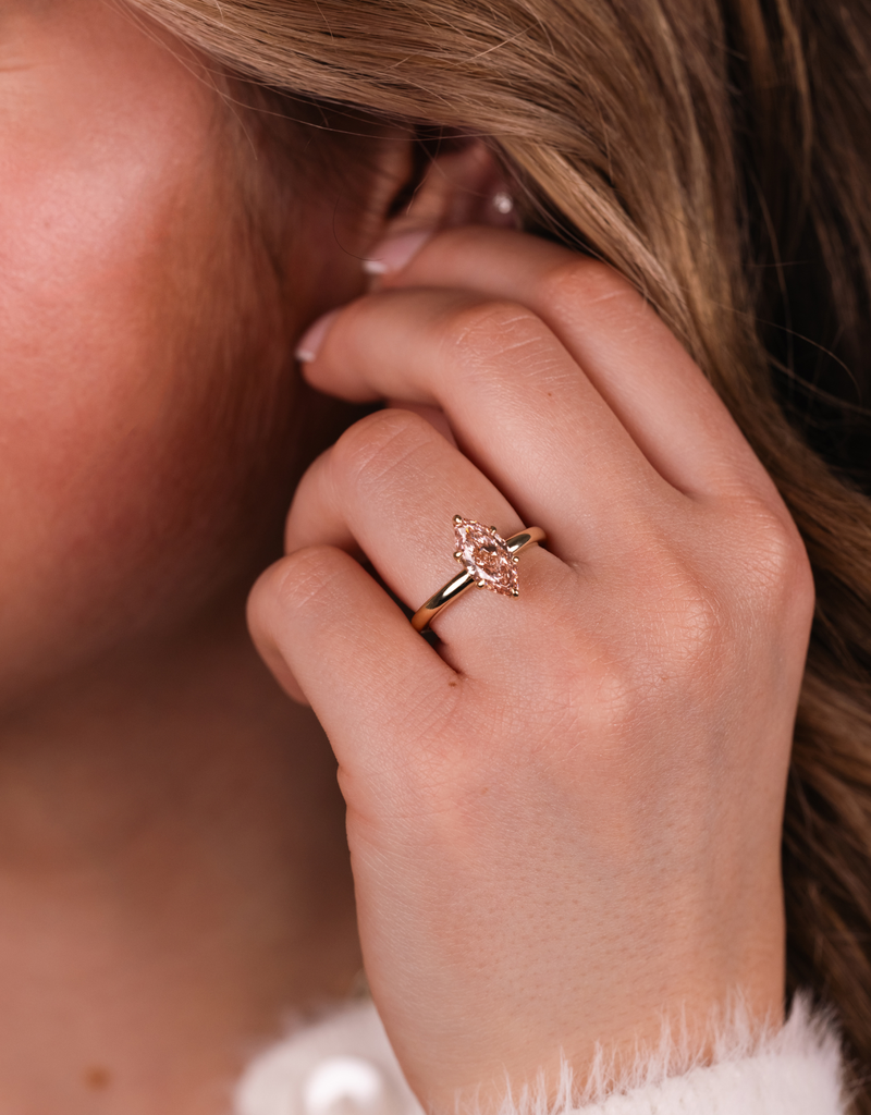 Marquise Pink Diamond Solitaire