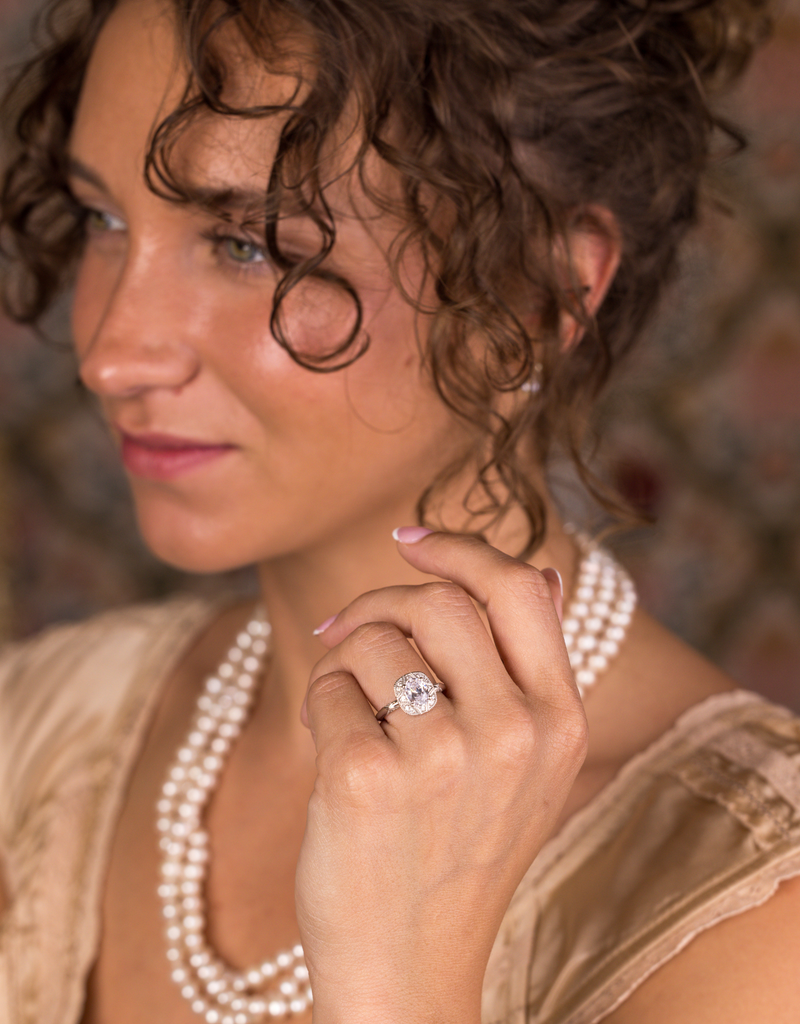 Oval Diamond with Vintage Milgrain Halo