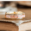 Custom Gold, Silver or Titanium Band - 3-Inlay Ring (Wide Center)