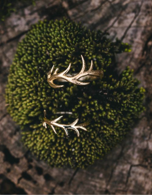 Solid Gold Antler Ring