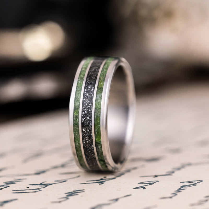 Intergalactic-titanium-meteorite-dust-imperial-diopside-space-galaxy-mens-wedding-band-rustic-and-main_4