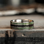 The Intergalactic | Men's Titanium Wedding Band with Meteorite and Imperial Diopside Inlays