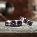 The Sky to Field and Field to Sky - Lavender and Meteorite Ring Set