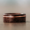 Mens-Antique-Walnut-Wood-Wedding-Band-Offset-Copper-Inlay-Size-7-8mm
