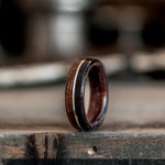 Mens-Rifle-Stock-Wood-Wedding-Band-WWI-Uniform-Sterling-Silver-Inlay-Rustic-And-Main