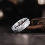 Mens-Silver-Wedding-Ring-Offset-Mother-of-Pearl-Inlay-The-Dune-Rustic-And-Main