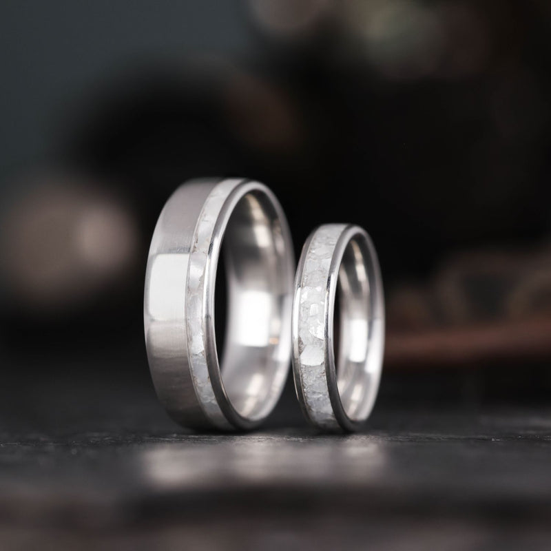 Mens-Silver-Wedding-Ring-Offset-Mother-of-Pearl-Inlay-The-Dune-Rustic-And-Main