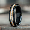     Mens-Whiskey-Barrel-And-Elk-Antler-Wedding-Band-with-Dual-Brass-Inlays-Frontiersman-Rustic-And-Main