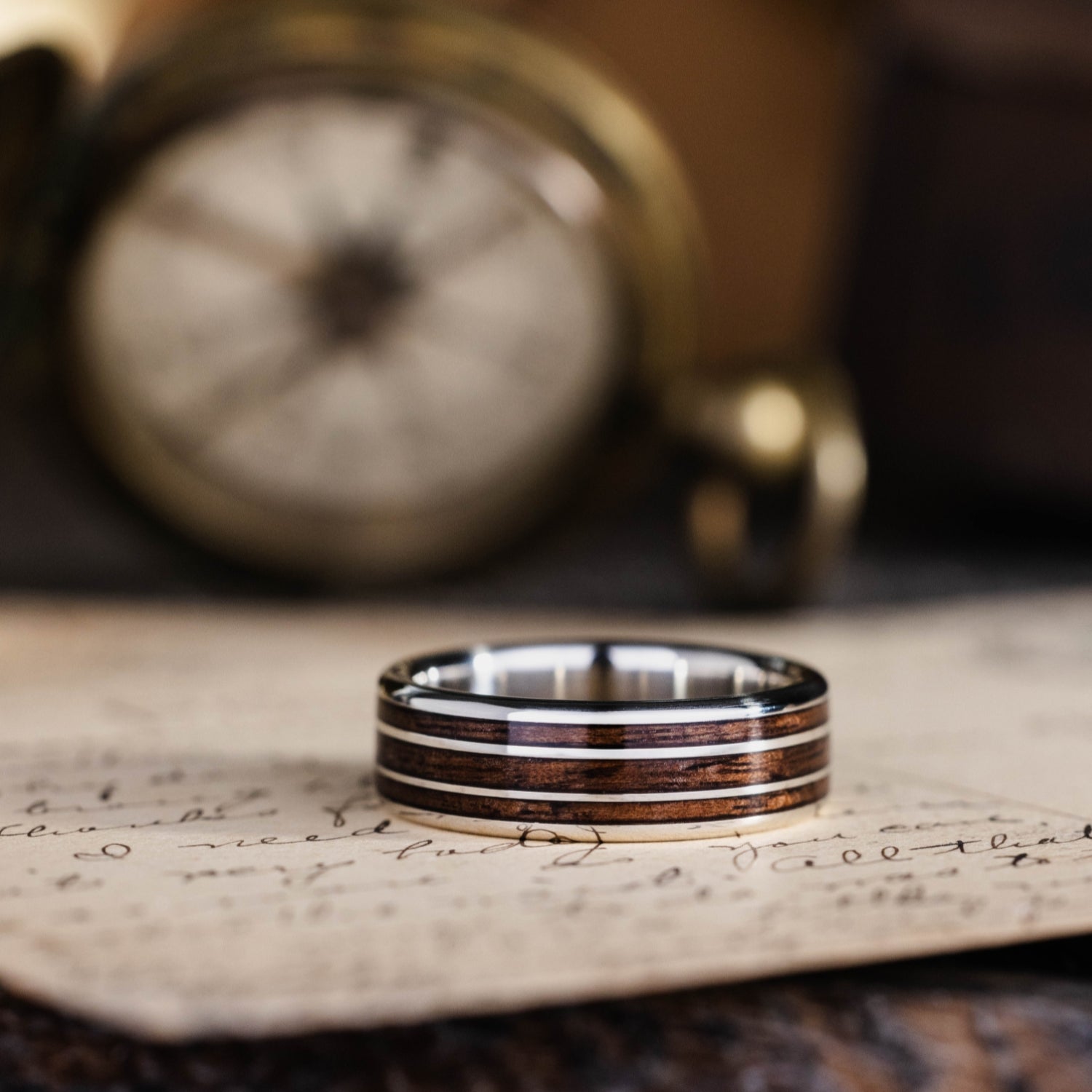 The Vanguard | Men's Gold Wedding Band with 1903 Springfield Rifle