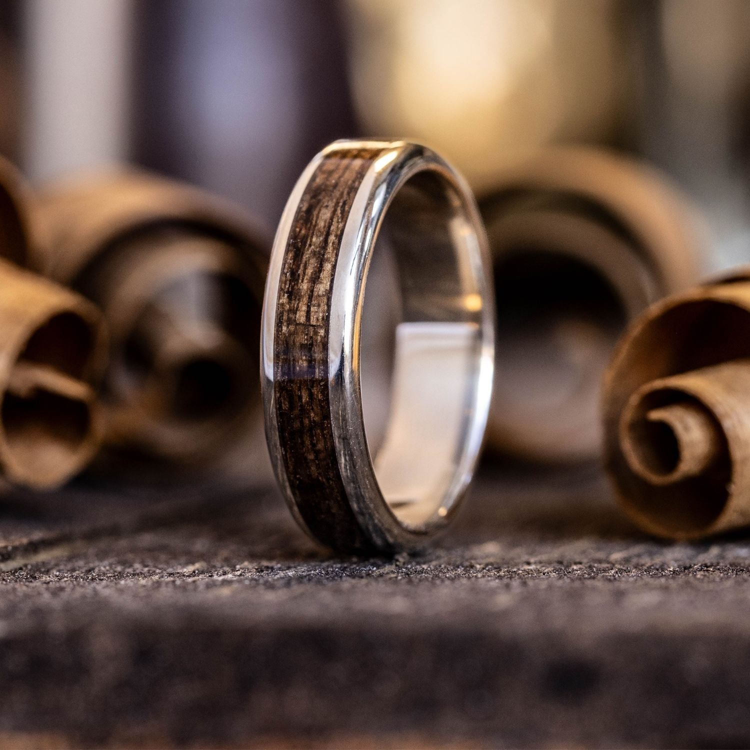 The USS New Jersey in Gold | Men's Gold Wedding Band with