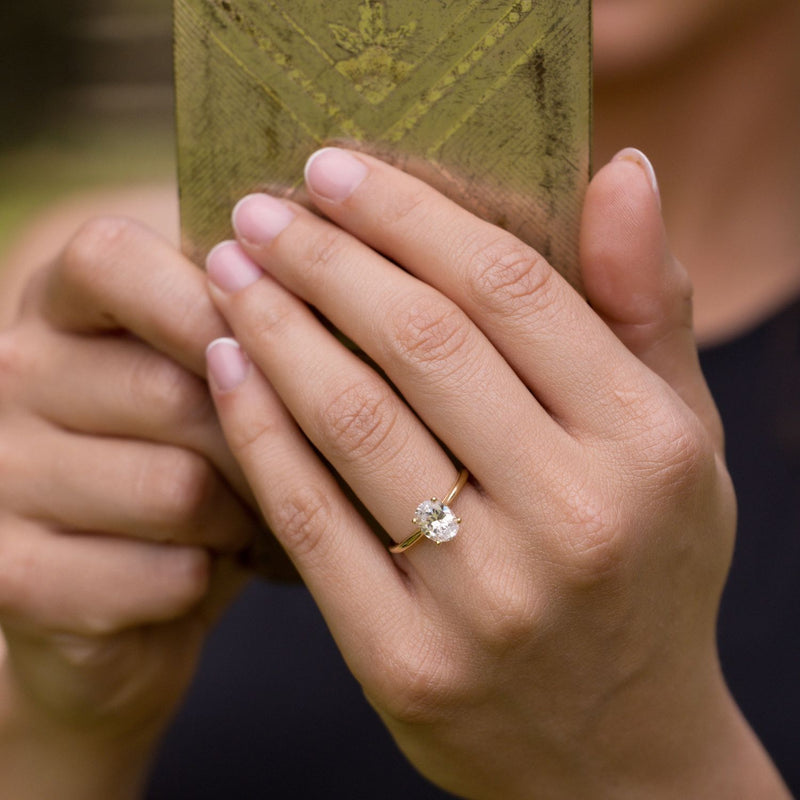Nature-Inspired-Lab-Grown-Oval-Diamond-Engagement-Ring-Four-Prong-The-Lily-Rustic-And-Main