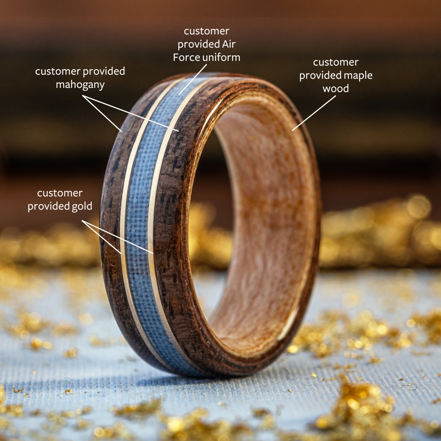 Design a Custom Wood Ring with 3 Inlays Rustic Main Rustic and Main