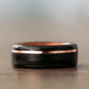 Old-Fashioned-Whiskey-Barrel-Wood-Ring-Black-Cherry-Liner-Offset-14K-Rose-Gold-Inlay