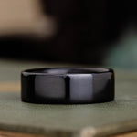 The Olympian Noir | Men's Polished Black Titanium Wedding Band