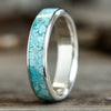 Open Sky Men's Wedding Band in Silver and Turquoise