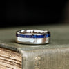 The Pharaoh | Men's Gold Wedding Band with Offset Lapis Lazuli