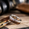 The Roosevelt | Men's Gold Elk Antler Wedding Band with 1903 Springfield Rifle Stock Wood