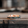 The Shenandoah | Men's Gold Moss Agate Wedding Band with Gold Flakes