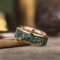Shenandoah-gold-moss-agate-gold-flakes-mens-wedding-band-national-park-rustic-and-main