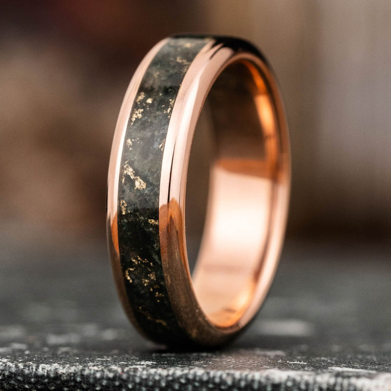 Shenandoah-gold-moss-agate-gold-flakes-mens-wedding-band-national-park-rustic-and-main