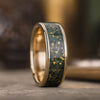 Shenandoah-gold-moss-agate-gold-flakes-mens-wedding-band-national-park-rustic-and-main