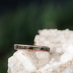 The Shenandoah | Women's Gold Moss Agate Ring with Gold Flakes