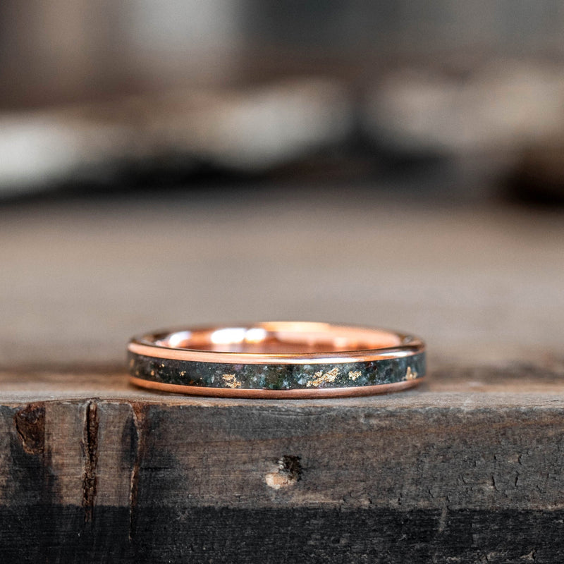 Double Gold Band Ring, Half Polished-Half Textured - Tales In Gold