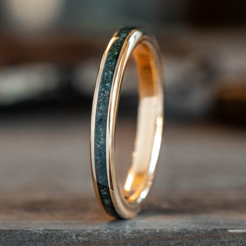 White Gold, Silver and Rose Gold Mokume Gane Custom Made Men's Ring |  Revolution Jewelry