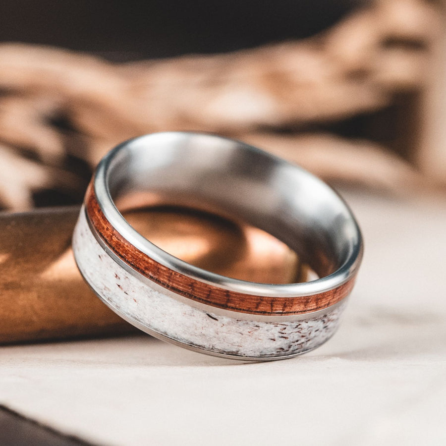 ::Shown in Titanium | 8mm Wide | Medium Antler
