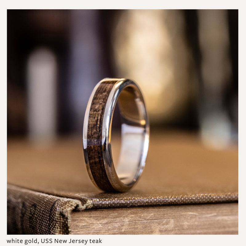 Custom Gold, Silver or Titanium Band - Single Inlay – Rustic and Main