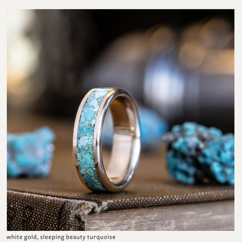 Custom Gold, Silver or Titanium Band - Single Inlay – Rustic and Main